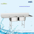 Rectangular Double Undermount Bathroom Sink Stainless Steel Wash Sink